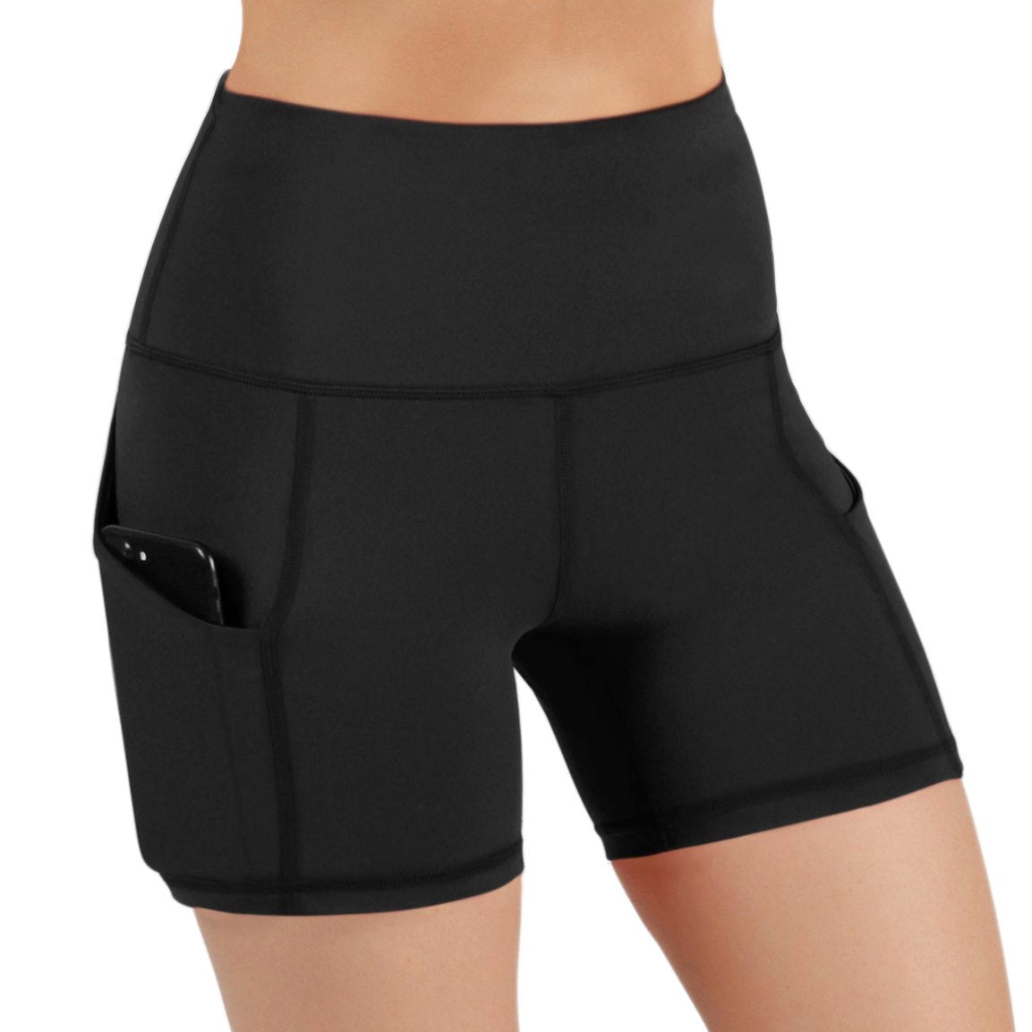 JupiterGear Jolie - Pantalones cortos deportivos de tiro alto con bolsillos en la cadera