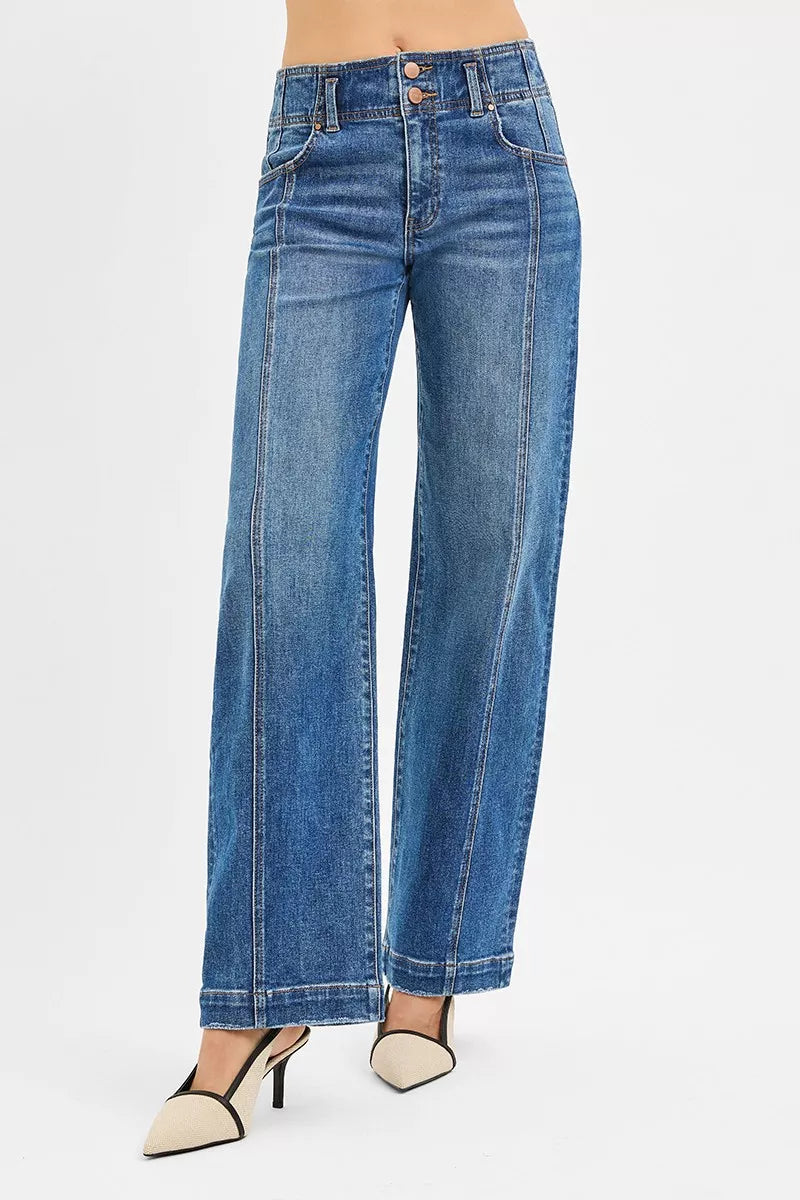 RISEN Jeans Anchos Holgados de Tiro Medio