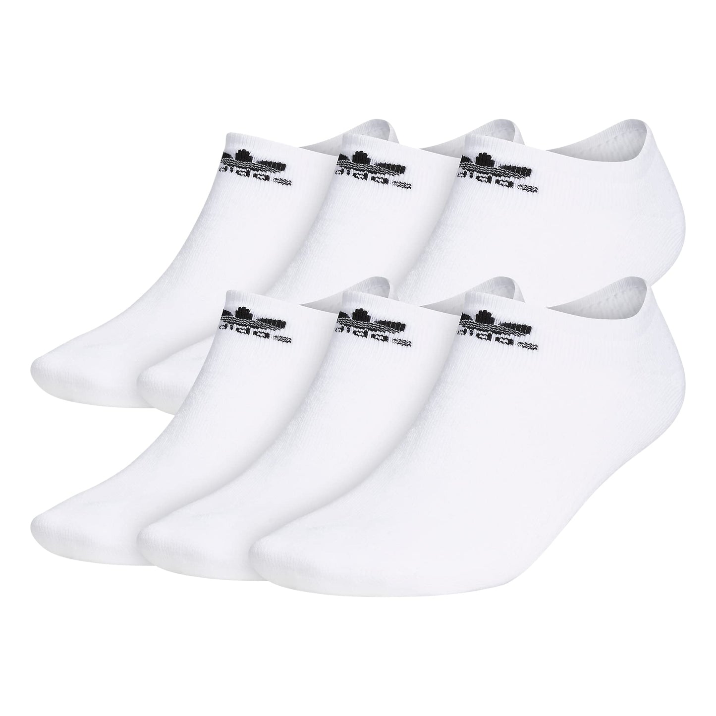 adidas Originals Big & Tall Trefoil No Show Socks (6-Pair) White X-Large