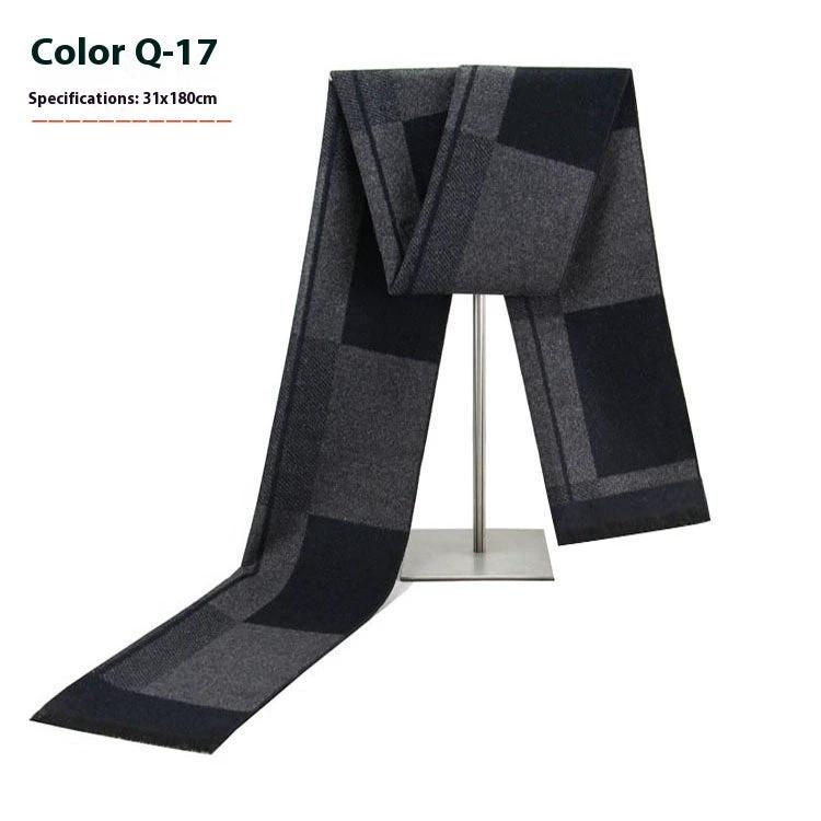 Men's Warm Cashmere-like Striped Scarf