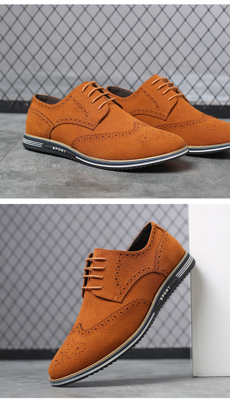 Men's Frosted Low-Top Suede Leather British Platforms