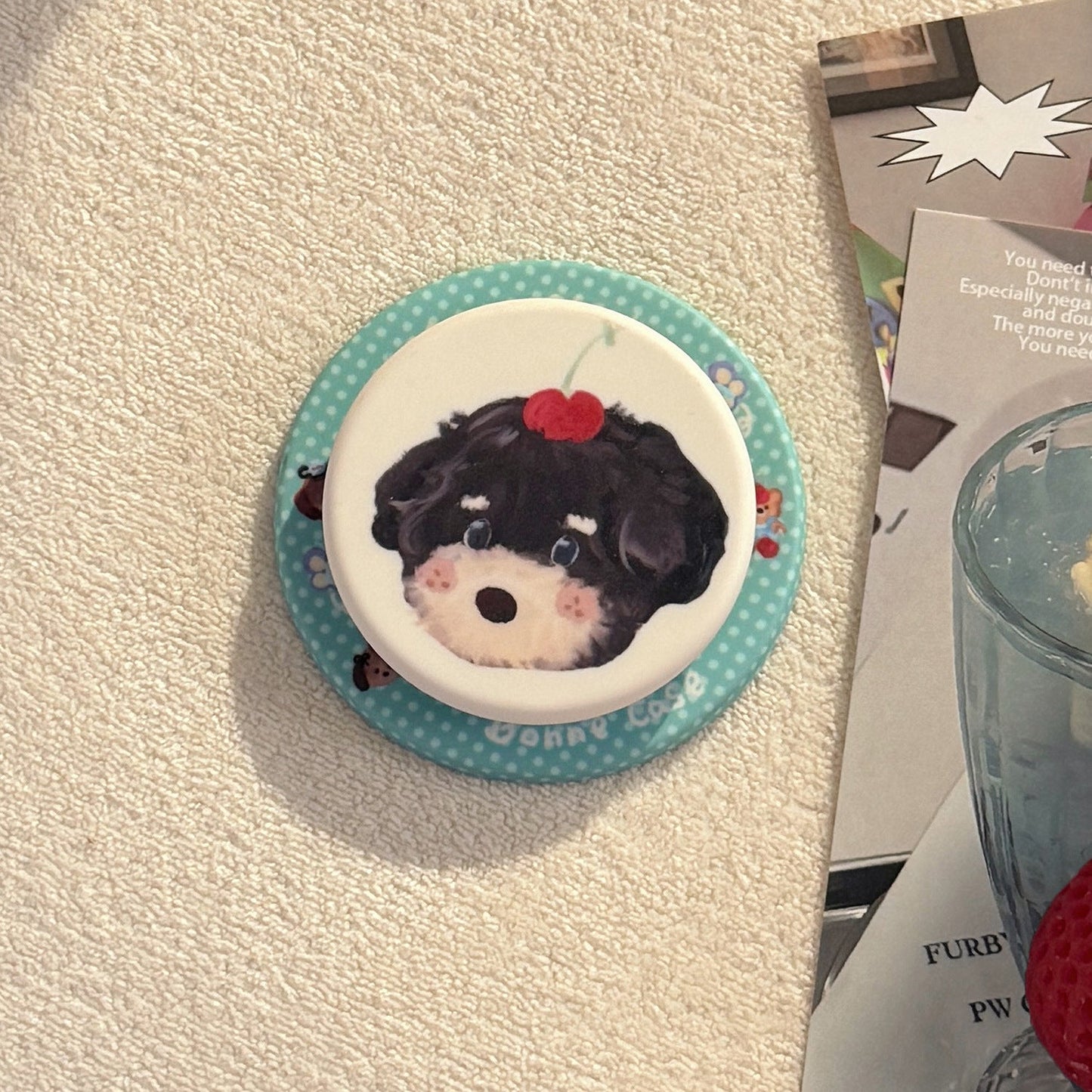 Oil Painting Cartoon Puppy Compatible With MagSafe Magnetic Holder