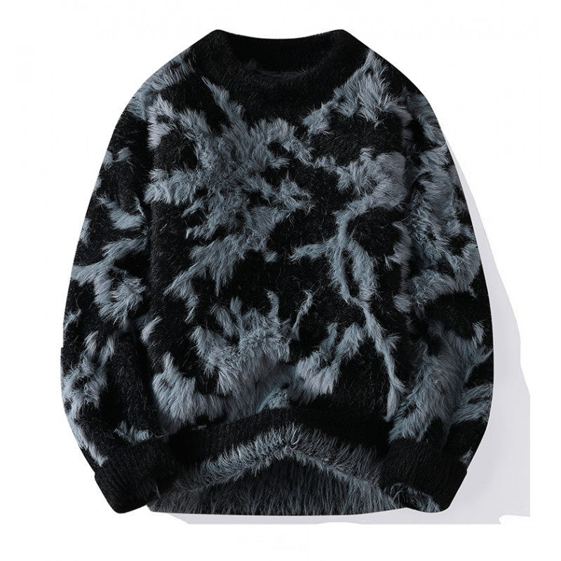 Mens Casual Thickened Mock-neck Sweater
