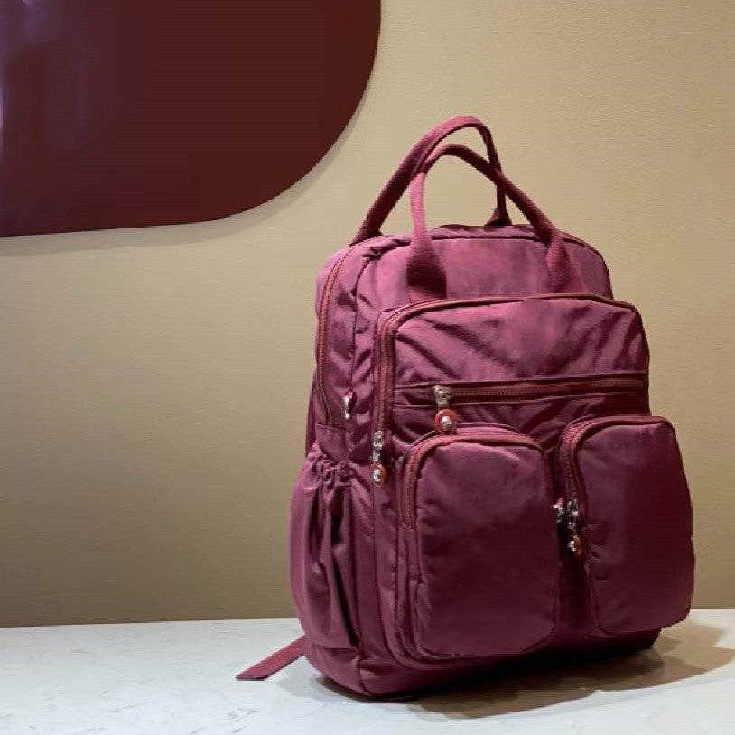Leisure Backpack With Lightweight Nylon Multiple Pockets