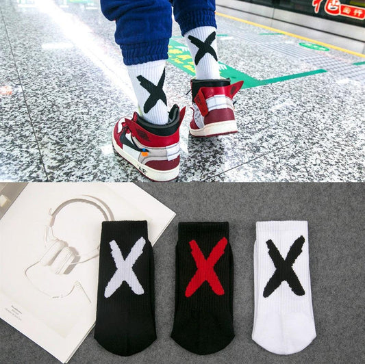 Calcetines de moda "X" para hombre