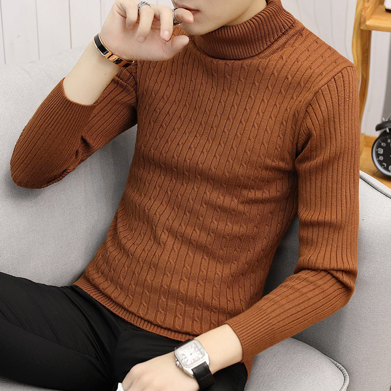Slim-fit Sweater Men High Neck Bottoming T-shirt Sweater Men