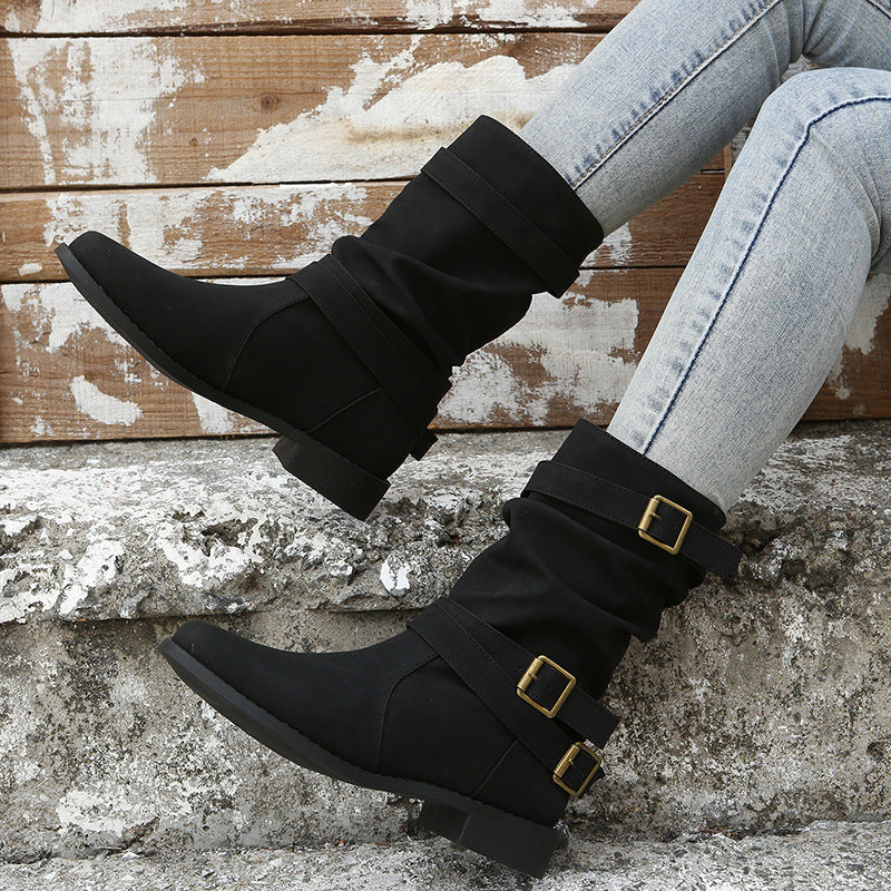 Women's Vintage Martin Belt Buckle Boots