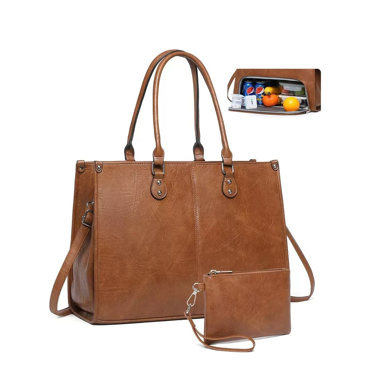 Laptop and Lunch Compartment Crossbody Bag