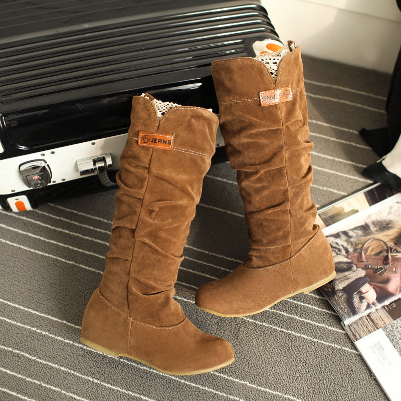 Women's Lace Frosted Flat Boots