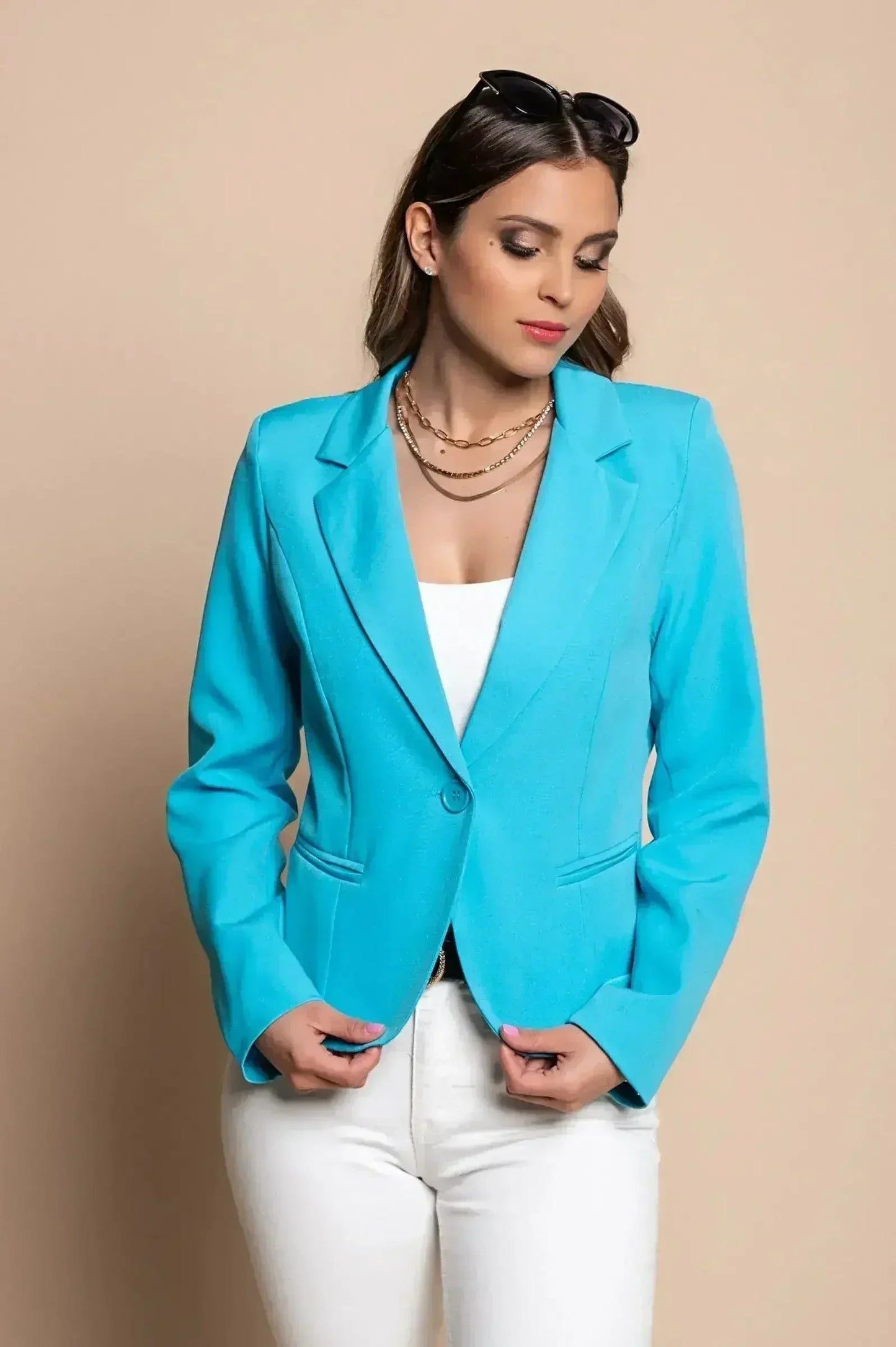Light Blue Softina Blazer - Italian Tailored Fit | Femstylo