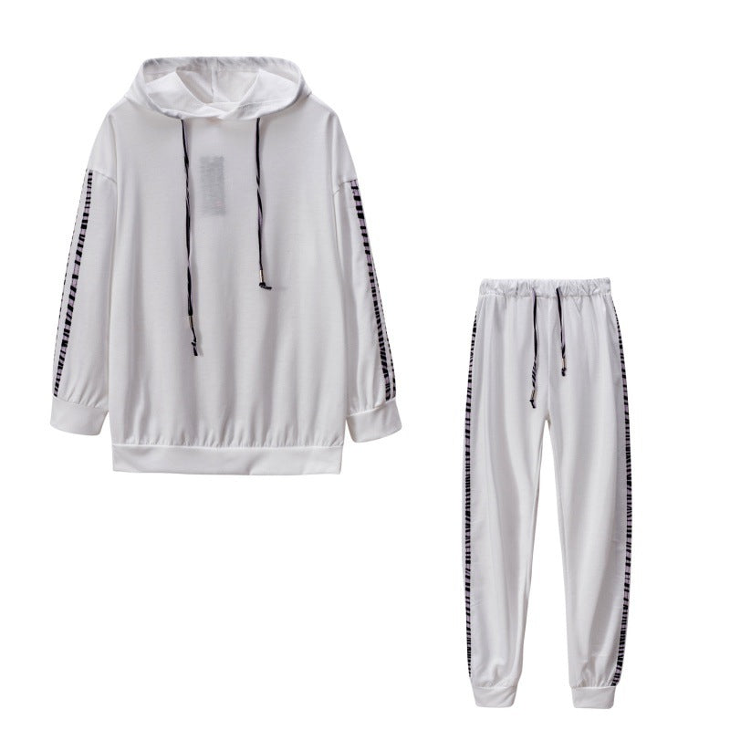 Solid Color Striped Casual Hoodie Two-piece Set See size chart under “more details”