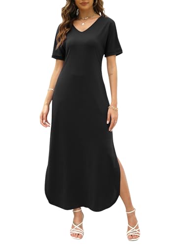 Vanya Maxi Dress in Zebra - Womens Summer V Neck Maxi Dress Casual Loose Split Dresses with Pockets MY128