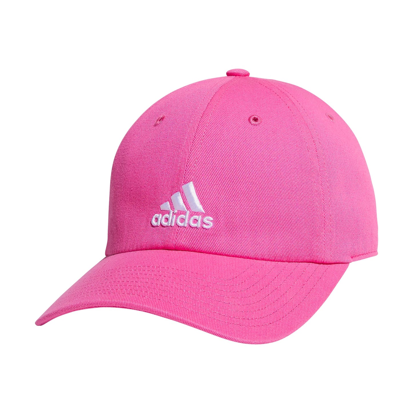 adidas Kids-Boys/Girls Ultimate Washed Cotton Relaxed Adjustable Fit Cap Pulse Magenta Pink/White