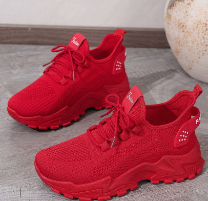 Flyknit Mesh Sneakers Women's Thin Breathable Sports Casual Shoes