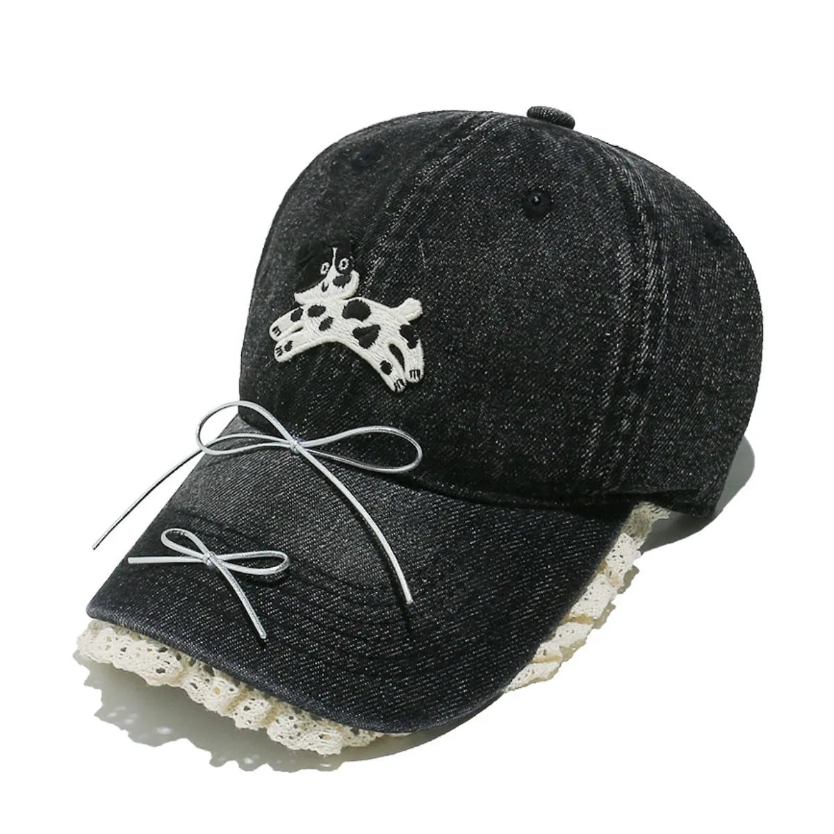Dog Bow Adjustable Baseball Cap