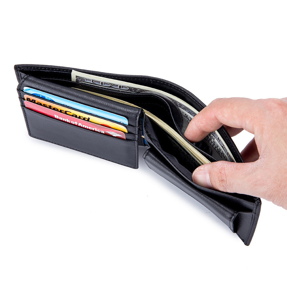 Men's Short Genuine Leather Trifold Wallet