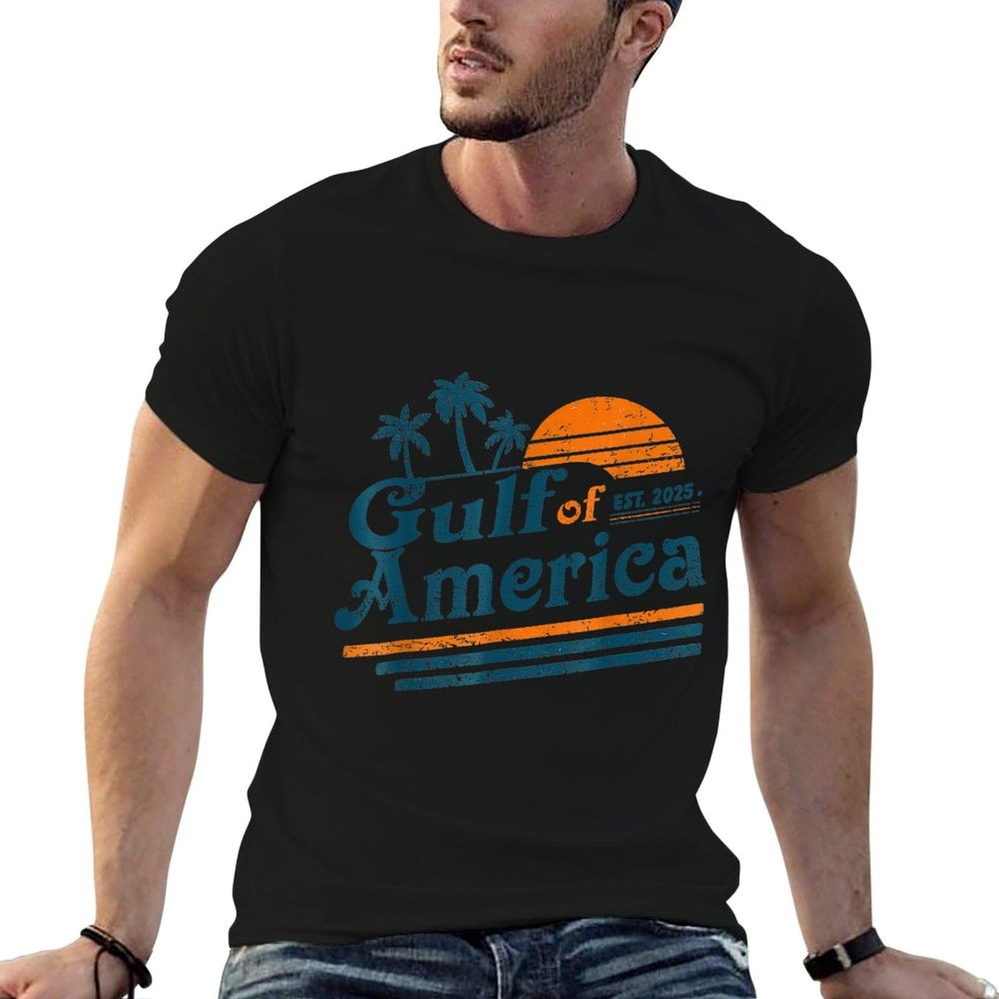 Vintage Gulf Of Us America Retro Sunset Gulf Of Us America Classic T-Shirt
