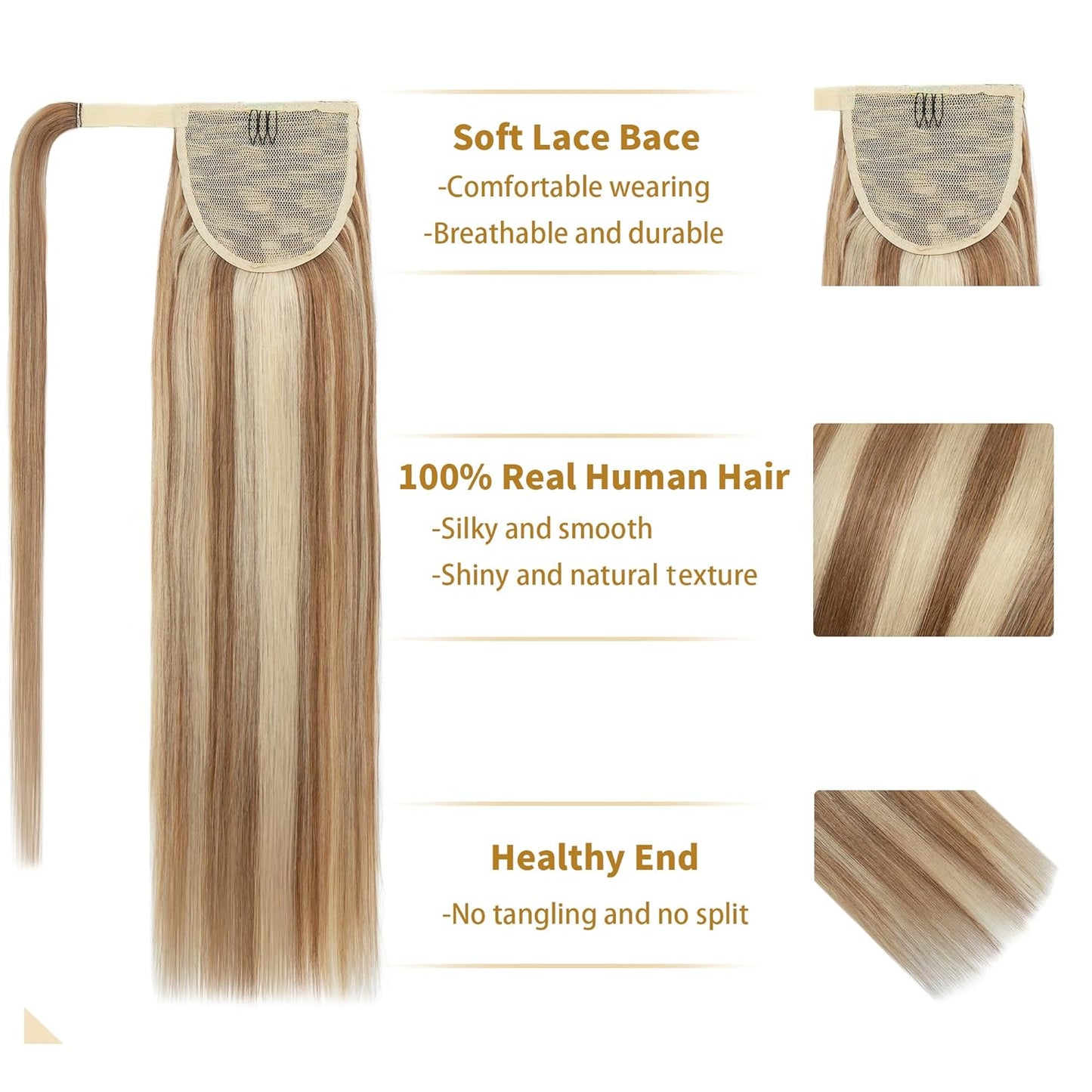 VIP Ponytail Silky 18" 100% Human Hair Extension