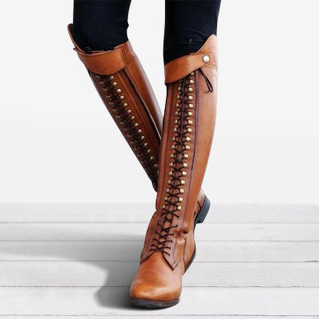 Women's Over the Knee Lace-Up Boots