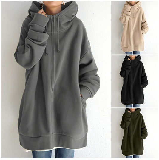 Sudaderas con Capucha Peludas para Mujer Sudadera Deportiva Larga Sudadera con Capucha y Cremallera Completa Ver tabla de tallas en "más detalles"
