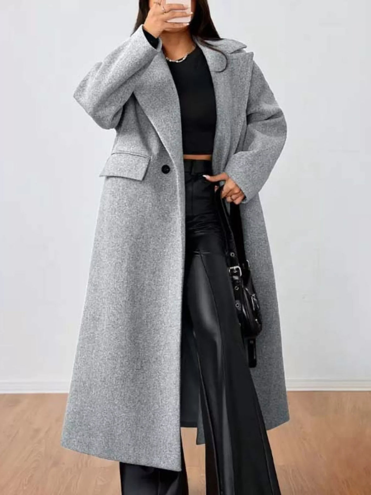 Wool-Blend Longline Overcoat
