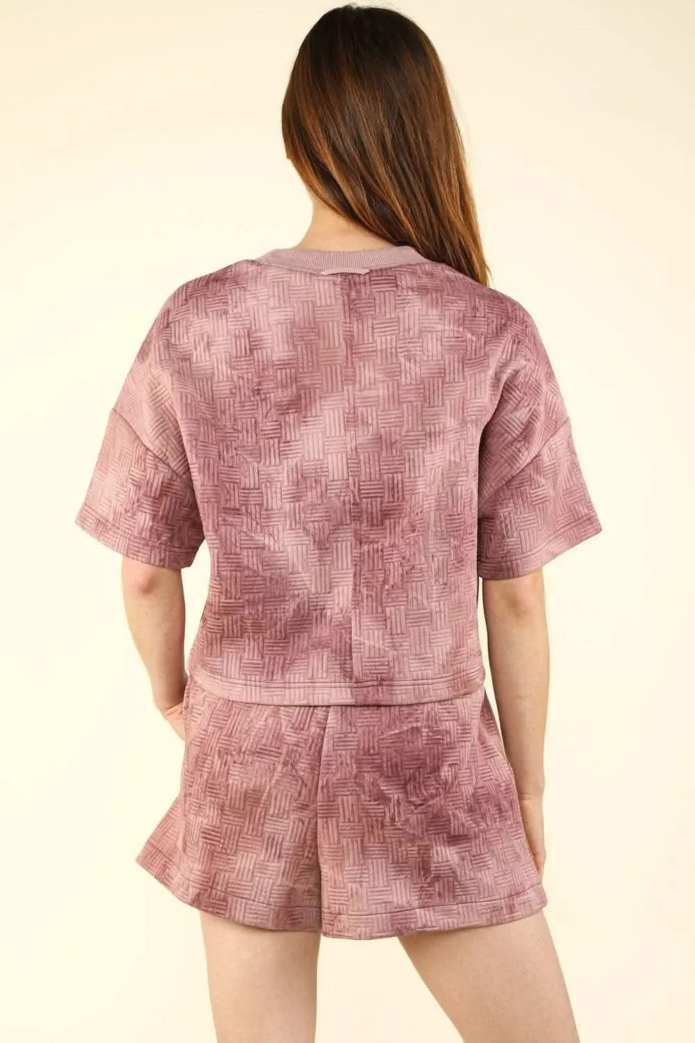 Shorts Trendsi Quilted Crop Top Set Women's Loungewear Two-Piece Set Chic & Comfy