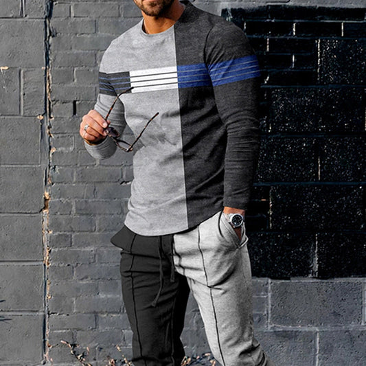 Traje de hombre deportivo informal de manga larga multicolor europeo y americano