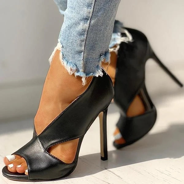 Women's Stiletto Peep-Toe Cutout Sandals