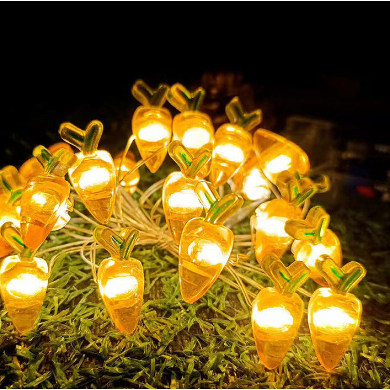 Rabbit Carrot Chick And Easter Egg Battery-Powered Copper Wire Lights For Easter Decorations