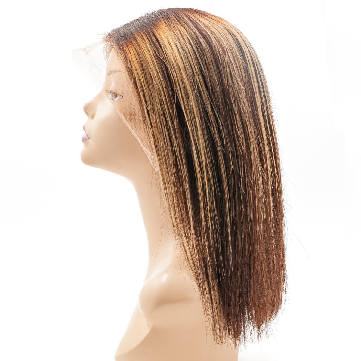 Peluca de encaje frontal transparente 13x4 Buttercup, bob de cabello 100% humano