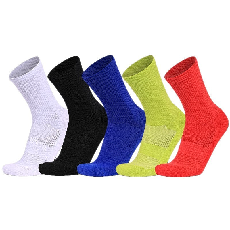 Men's Training Socks Thickeneded Towel Bottom Cushioning Comfortable Pvc Dispensing Non-Slip Socks Sweat-Absorbent Breathable Mid-Calf Football Socks