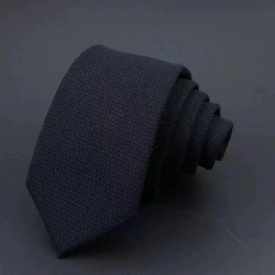 Men's Thickened Sanded Fabric Striped Solid Color Cotton Tie