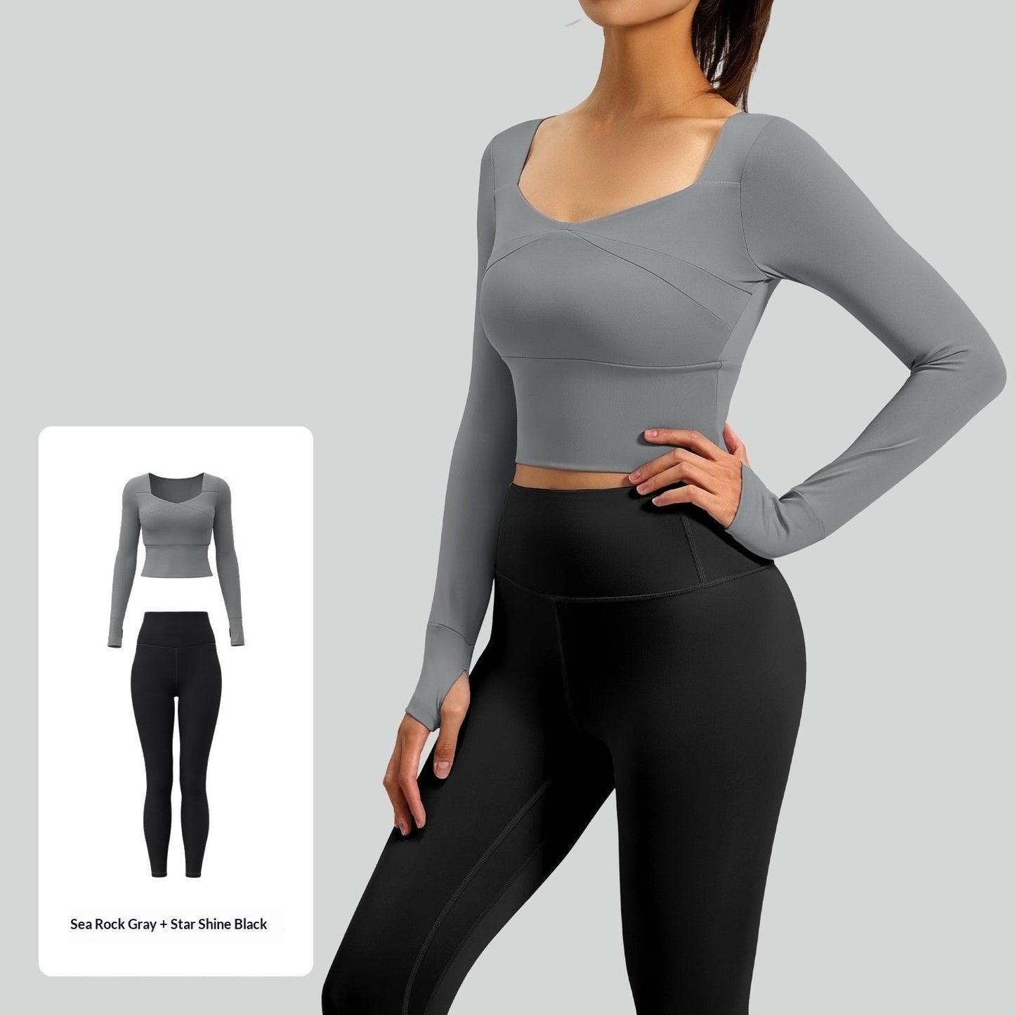 Seamless Long-sleeve Yoga Set Fitness Wear
