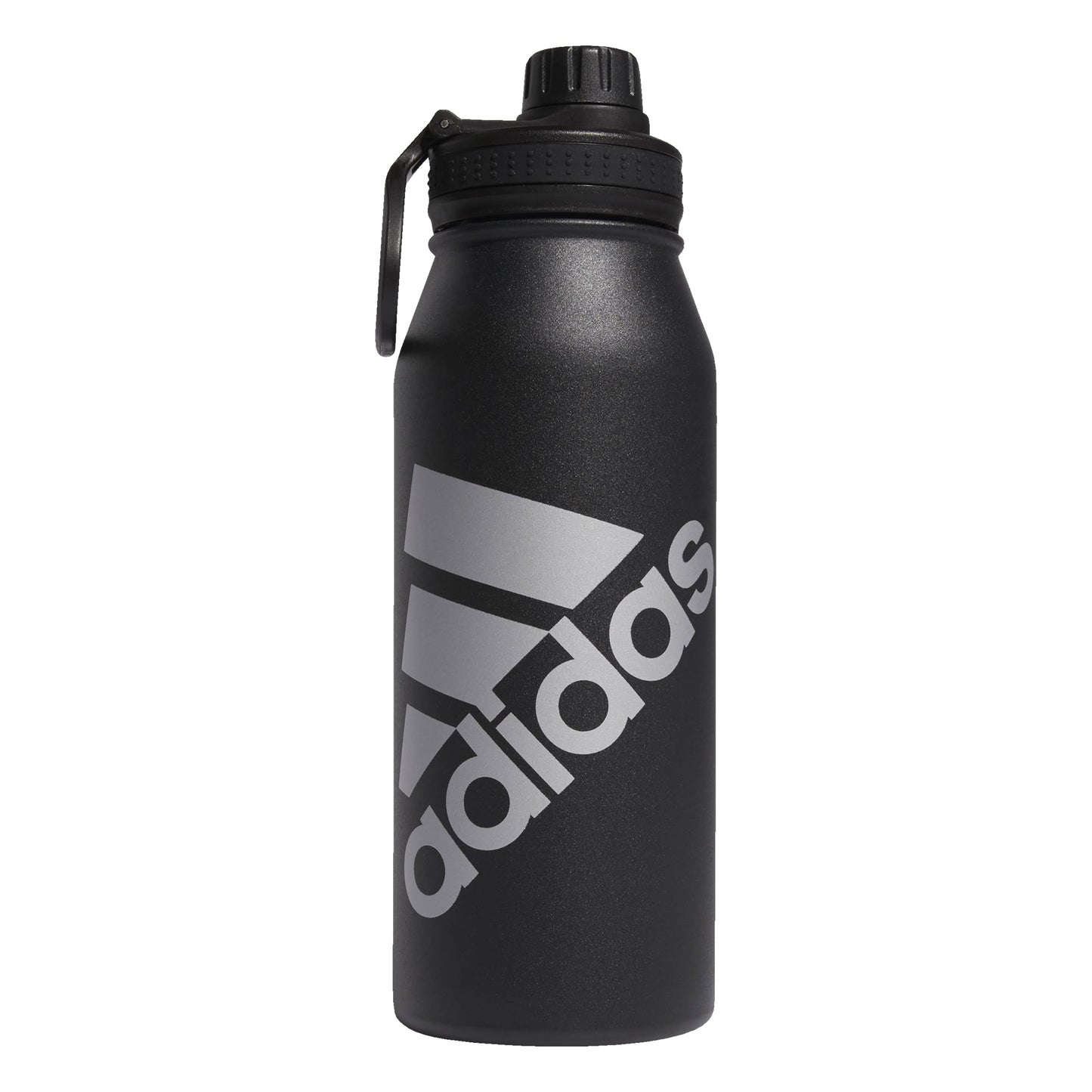 adidas Unisex 1 Liter (32 oz) Metal Water Bottle Black/Silver Metallic One Size