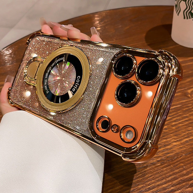 Four Corner Airbag Drop Proof Phone Case With Glitter Powder Protective Cover