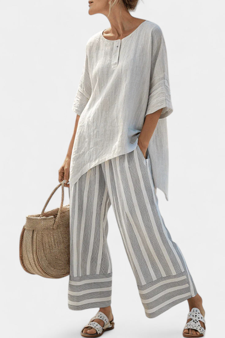 Women’s Beach Vacation Two Piece Set – Loose Summer Outfit
