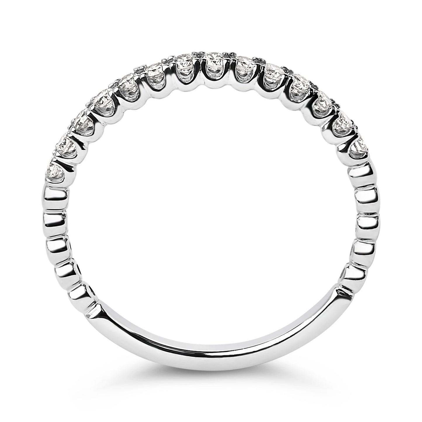 14K White Gold 1/4 Cttw Round Diamond Prong Set Wedding Band