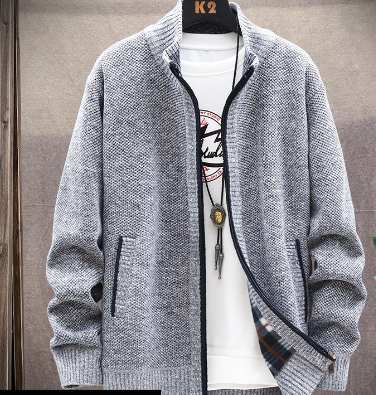Men's Thickened Padded Jumper Cardigan Jacket (1PC)