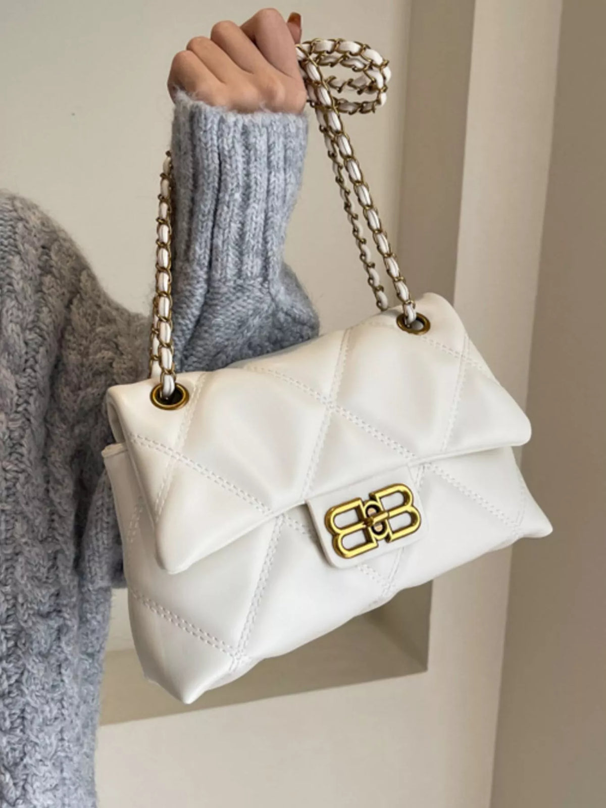 Quilted Flap Chain Crossbody Bag