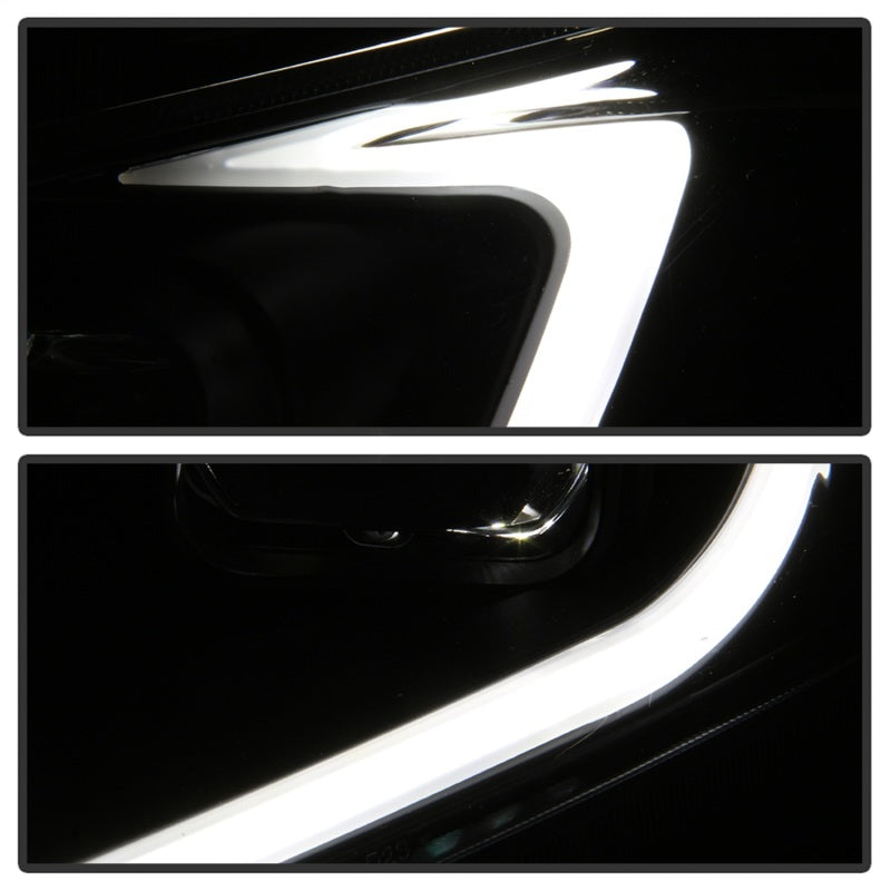 xTune 09-14 Acura TSX Faros Proyector - Barra de Luz DRL - Negros (PRO-JH-ATSX09-LB-BK)