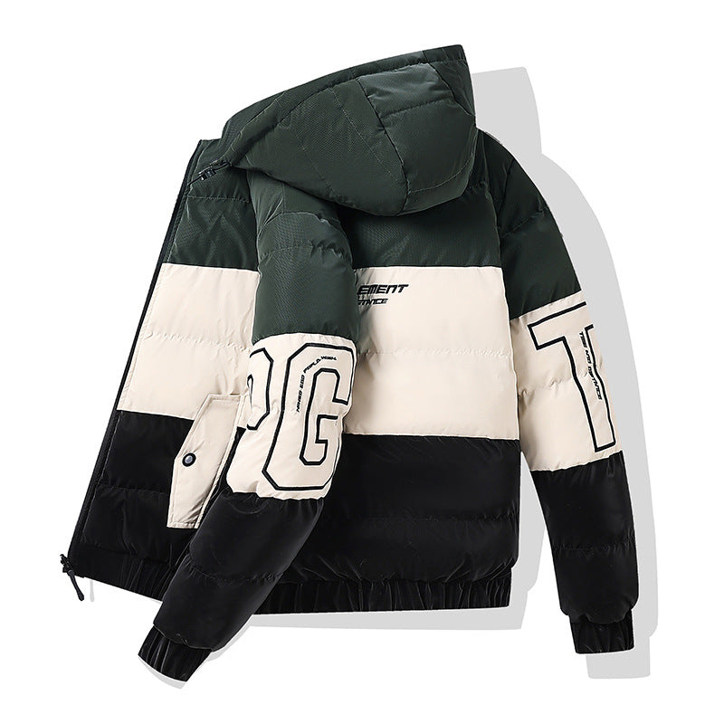 Chaqueta reversible de algodón estilo euroamericano con bloques de color