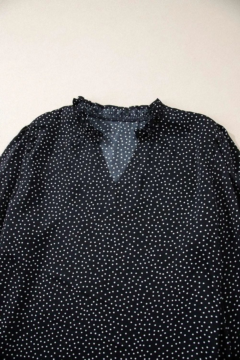 Pants Love Salve Black Leopard Print Women's Blouse V-Neck Stylish Plus Size Top