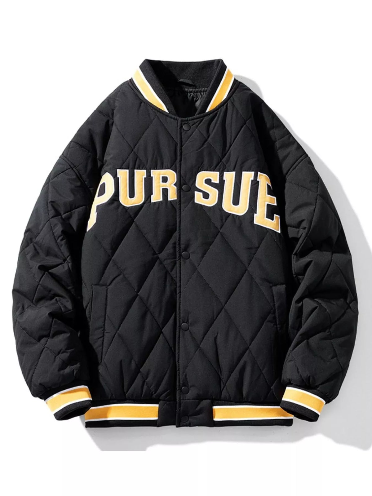 Men's Plus Size Quilted Padded Snap Down Jacket