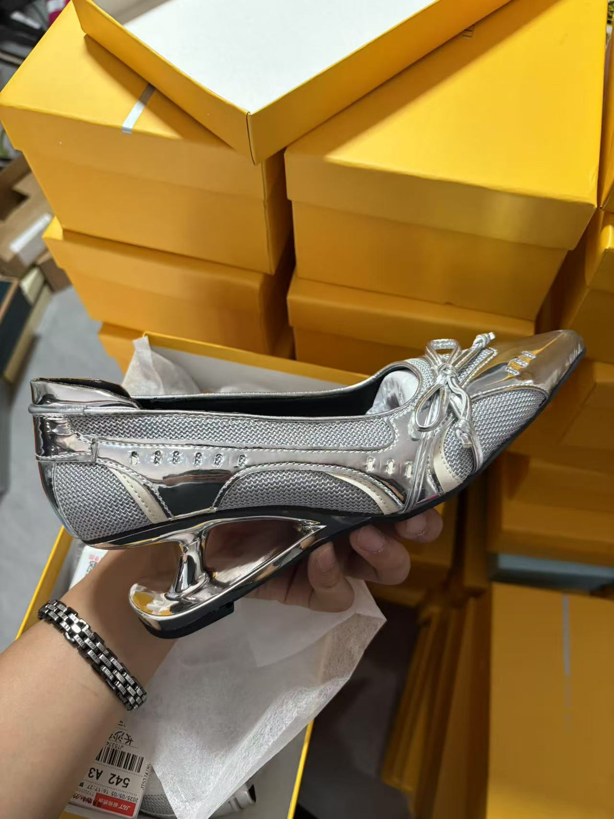 Retro Pointed-Toe Heels with Sculptural