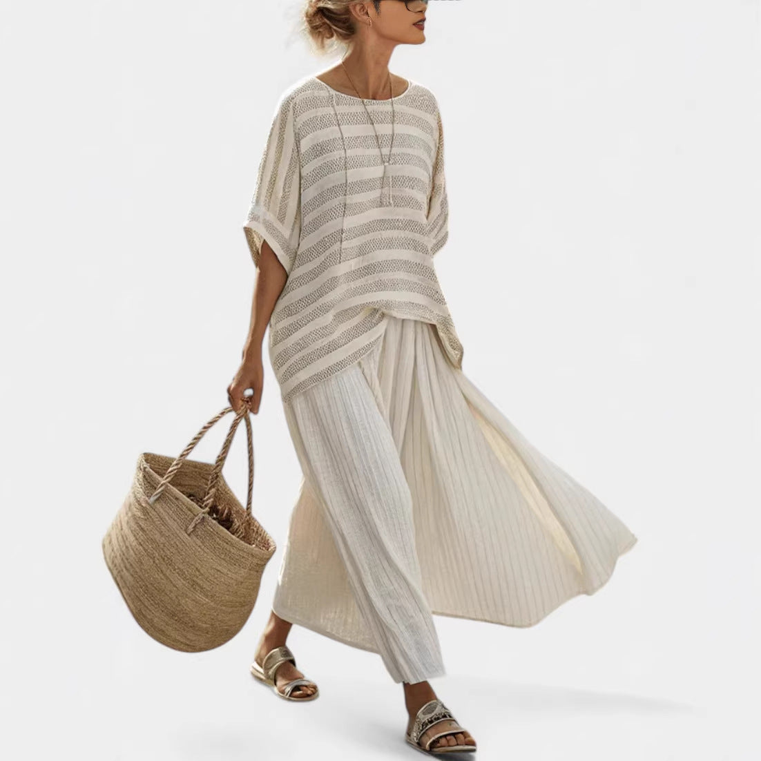 Women’s Beach Vacation Two Piece Set – Loose Summer Outfit