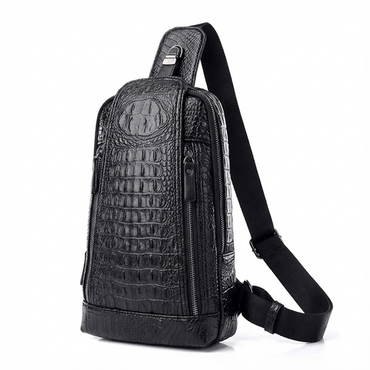 Bandolera de cuero con diseño de cocodrilo – Sofisticada y práctica