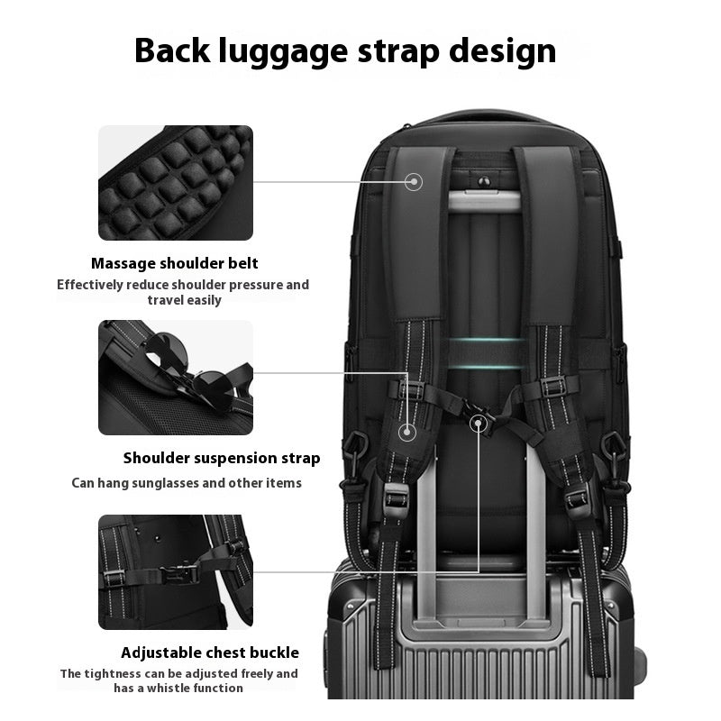 Unisex Vacuum Expandable Trolley Backpack Travel Bag