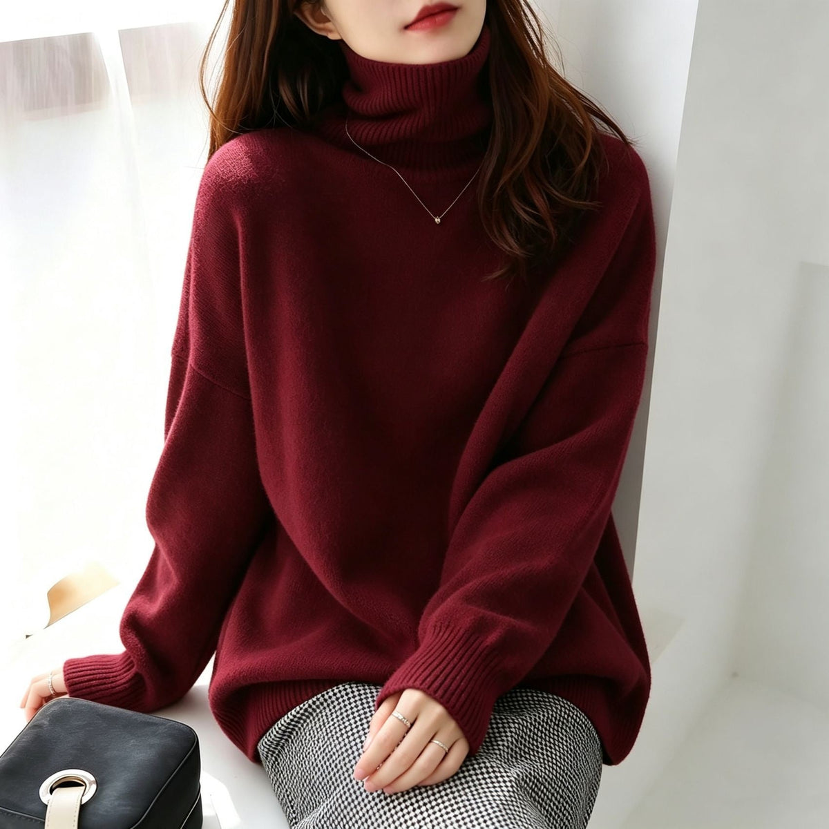 Women's Turtleneck Autumn And Winter Thickening Inner Wear Base Cashmere Sweater Sweater