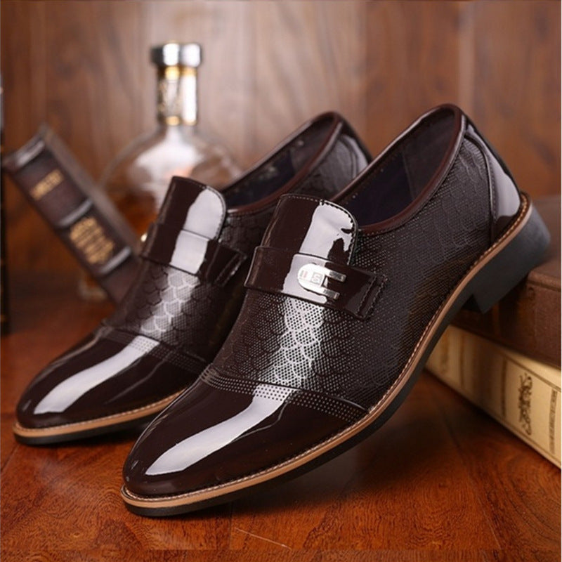 Textured Buckle Dress Shoes