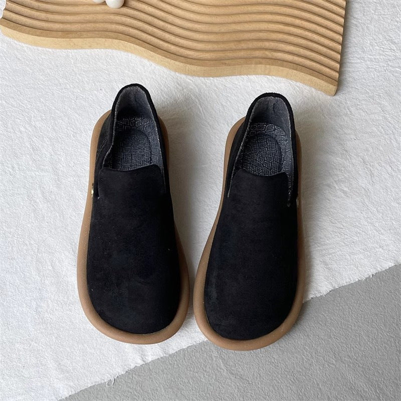 Women's British-Style Suede Dress Shoes